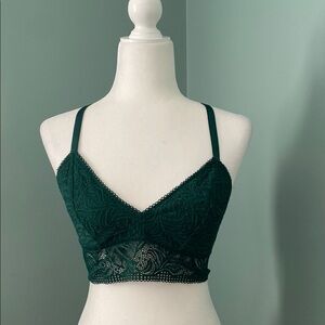 Auden Green Lace Bralette with Adjustable Straps
